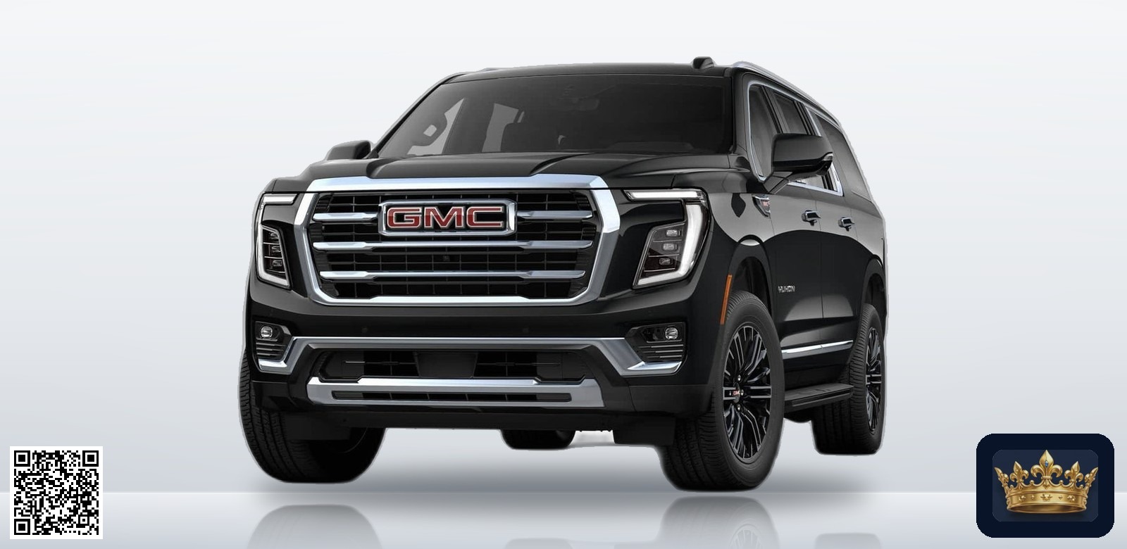 2026 GMC Yukon XL Elevation en vista tres cuartos frontal, estudio blanco