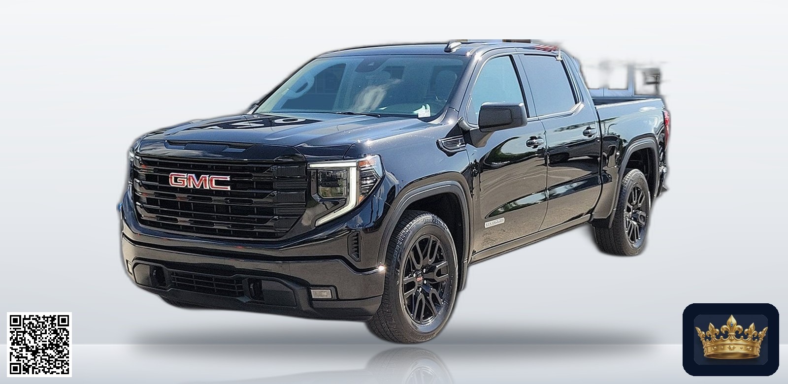 2023 GMC Sierra 1500 Elevation en vista tres cuartos frontal, estudio blanco