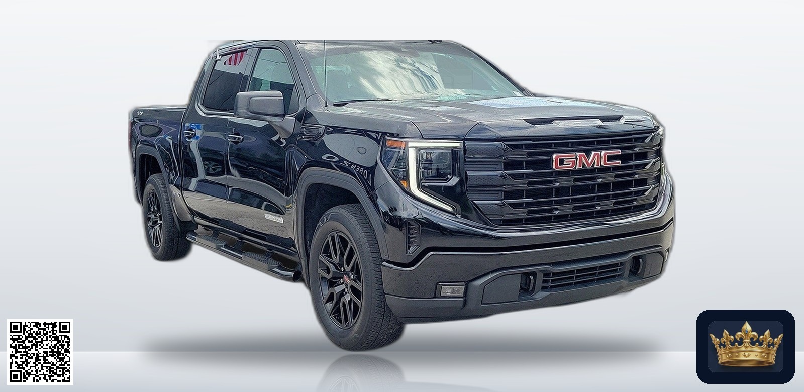 2024 GMC Sierra 1500 Elevation en vista tres cuartos frontal, estudio blanco