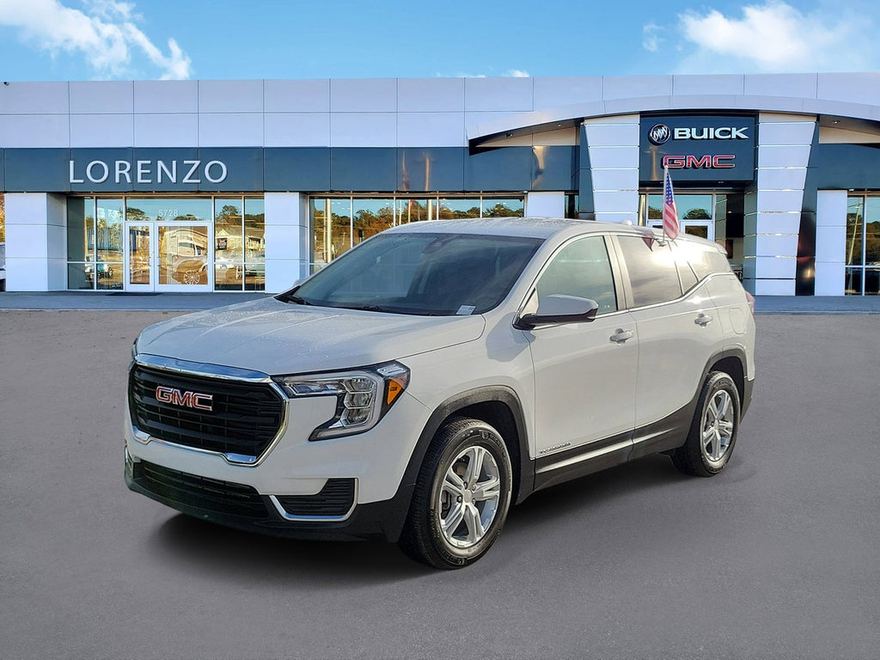 2024 GMC Terrain SLE en vista tres cuartos frontal