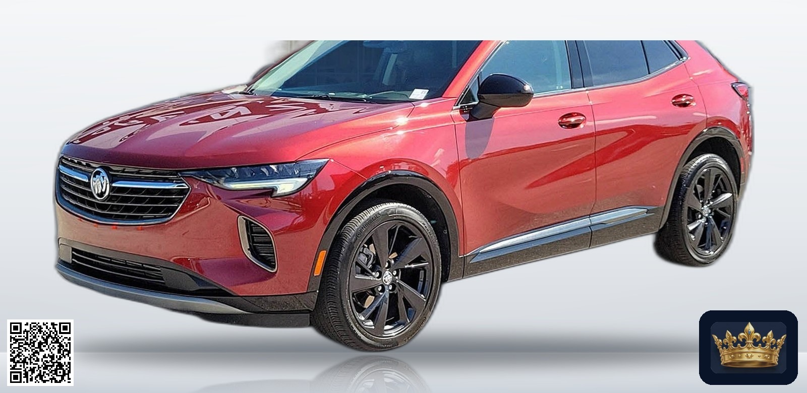 2023 Buick Envision Preferred en vista tres cuartos frontal, estudio blanco