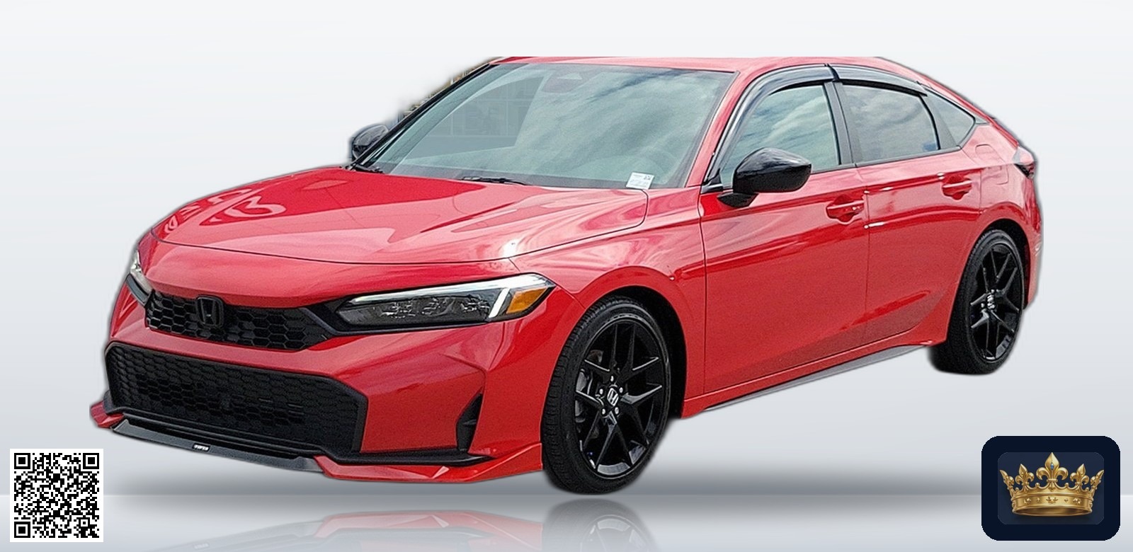 2026 Honda Civic Sport en vista tres cuartos frontal, estudio blanco